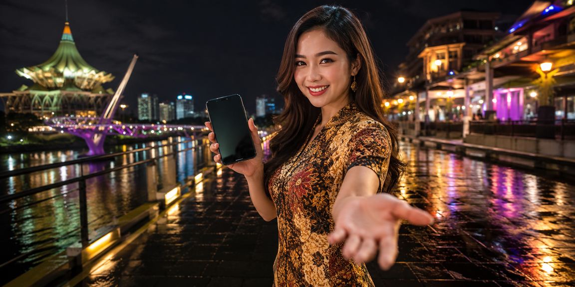 Pengguna menerima cashback dan bonus dengan pakaian batik di Kuching Sarawak