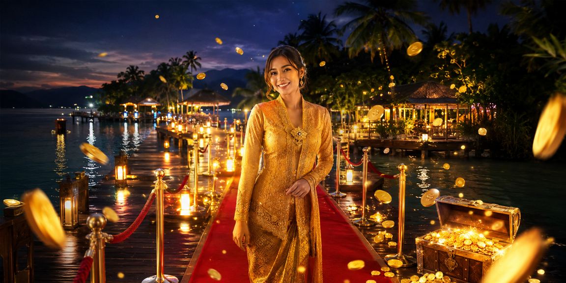 Pengguna wanita berpakaian kebaya mendaftar dan menerima bonus di Malaysia